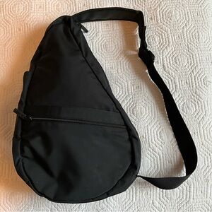 AmeriBag LL Bean Healthy Back Bag Black Ergonomic Sling Crossbody 17” Small